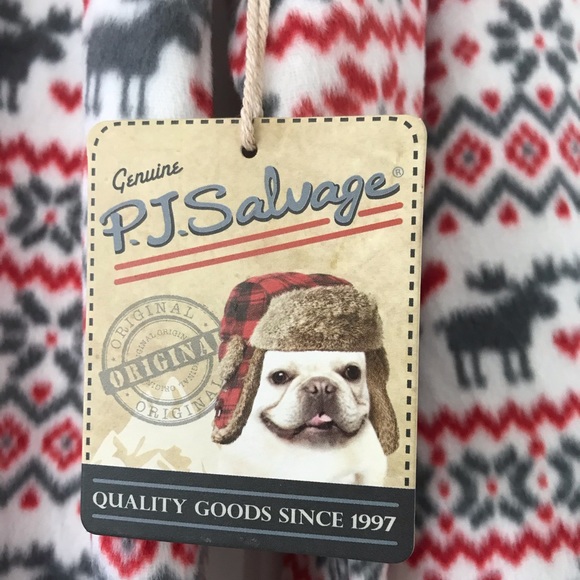 RARE⭐️NWT!⭐️PJ Salvage Polar/Fair Isle Moose Print Sleep/Loungewear Pajama Top - Picture 2 of 8